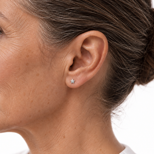 Plain Earing Star S-026 Silver (Nana)