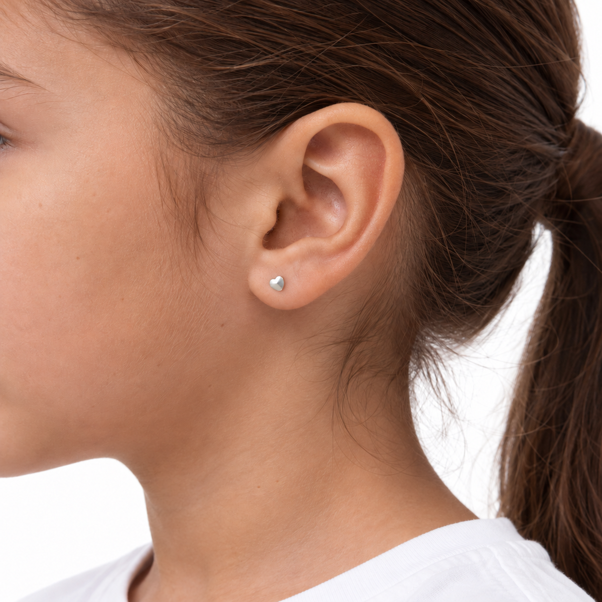 Earing Heart H-027 Silver (Kids)