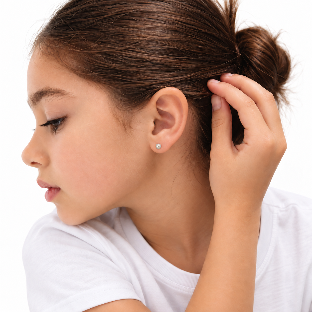 Deluxe White Simulated Pearl WP-031 Silver (Kids)